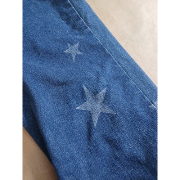 Nasty Gal Jeans Womens 6 Blue Star Bell Bottom Super Flare Raw Hem High Rise - Picture 7 of 8